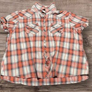 Harley Davidson women’s Plaid Button-Up Shirt